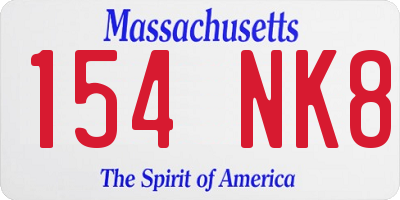 MA license plate 154NK8