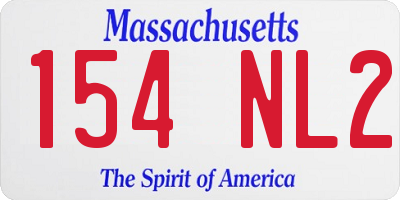 MA license plate 154NL2