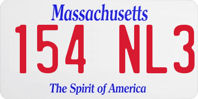 MA license plate 154NL3