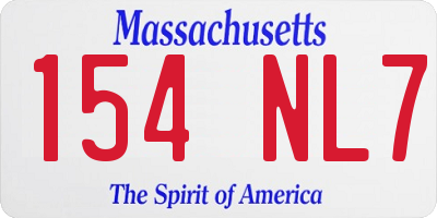 MA license plate 154NL7
