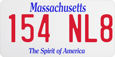 MA license plate 154NL8