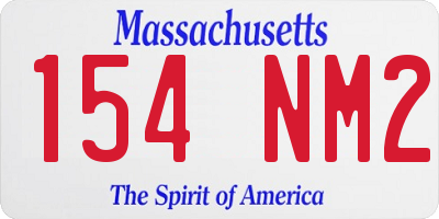 MA license plate 154NM2