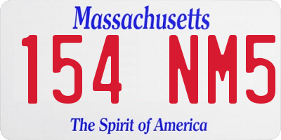 MA license plate 154NM5