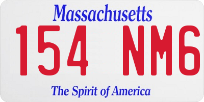 MA license plate 154NM6