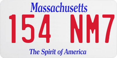MA license plate 154NM7