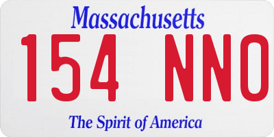 MA license plate 154NN0