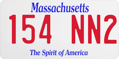 MA license plate 154NN2
