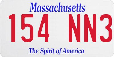 MA license plate 154NN3