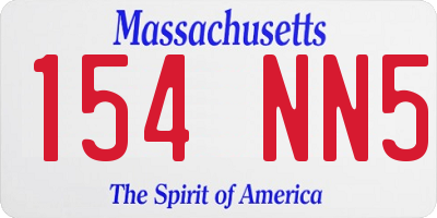 MA license plate 154NN5