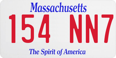 MA license plate 154NN7