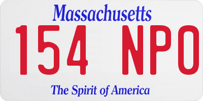 MA license plate 154NP0
