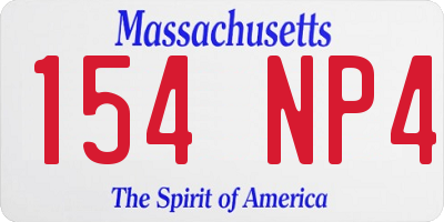 MA license plate 154NP4