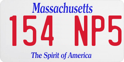 MA license plate 154NP5