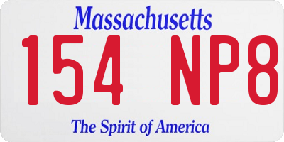 MA license plate 154NP8