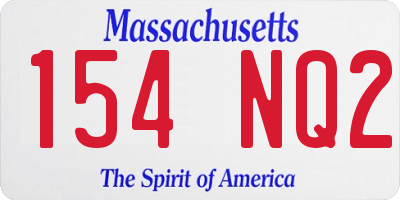 MA license plate 154NQ2