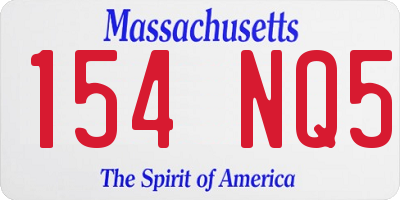 MA license plate 154NQ5
