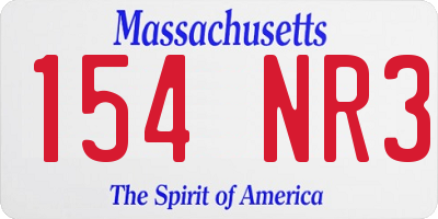 MA license plate 154NR3