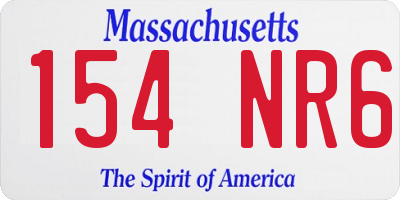 MA license plate 154NR6