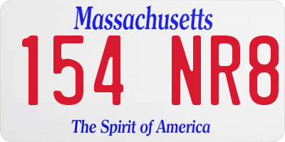MA license plate 154NR8