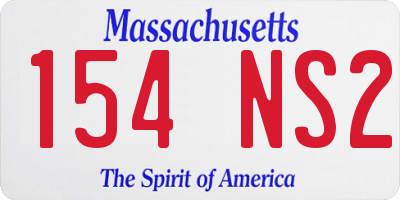 MA license plate 154NS2