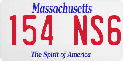 MA license plate 154NS6