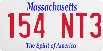 MA license plate 154NT3