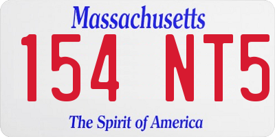 MA license plate 154NT5