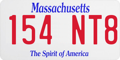 MA license plate 154NT8