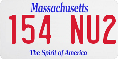 MA license plate 154NU2