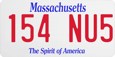 MA license plate 154NU5