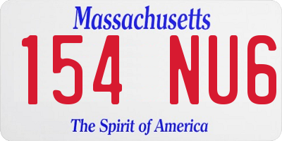 MA license plate 154NU6
