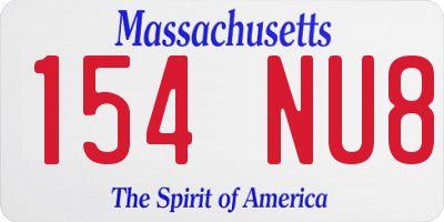 MA license plate 154NU8