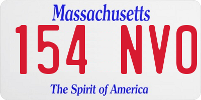 MA license plate 154NV0