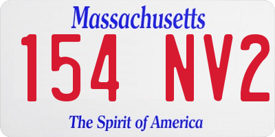 MA license plate 154NV2