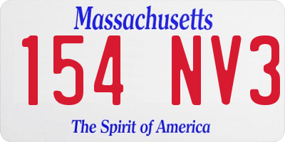 MA license plate 154NV3