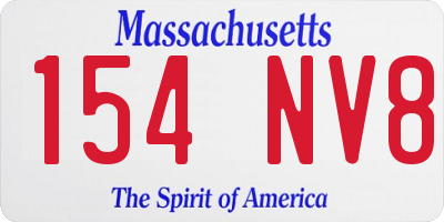 MA license plate 154NV8