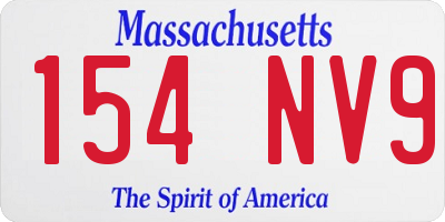 MA license plate 154NV9