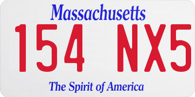 MA license plate 154NX5