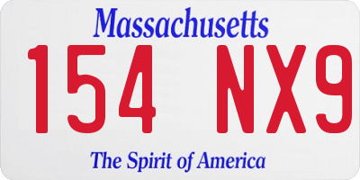 MA license plate 154NX9