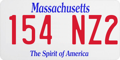 MA license plate 154NZ2