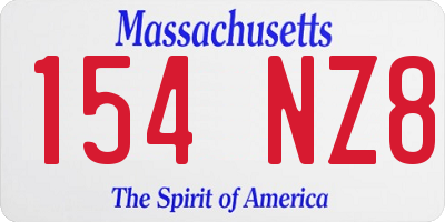 MA license plate 154NZ8