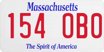 MA license plate 154OB0