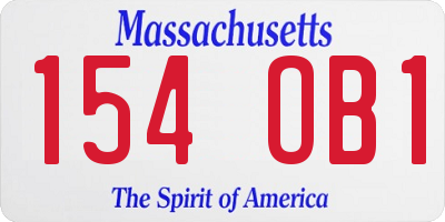 MA license plate 154OB1