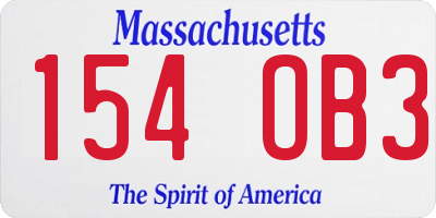 MA license plate 154OB3