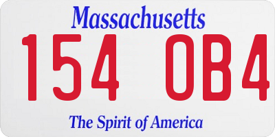 MA license plate 154OB4