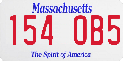 MA license plate 154OB5