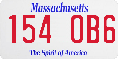 MA license plate 154OB6