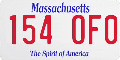 MA license plate 154OF0
