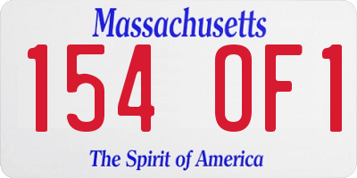 MA license plate 154OF1