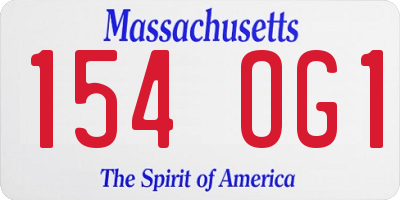 MA license plate 154OG1